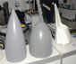 Изделия на выставке. Источник: Евгений Ерохин. Nose cones and air intake for the missiles. Source: Yevgeniy Yerokhin. 